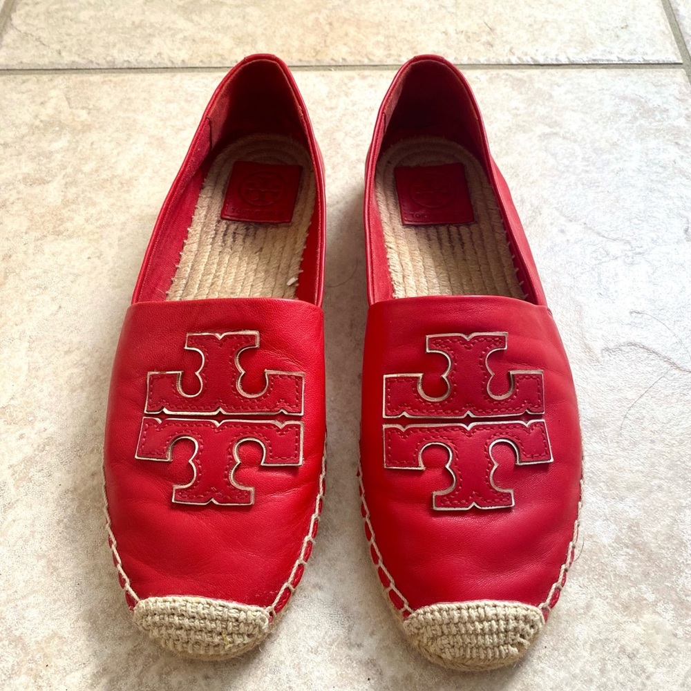 Red Tory Burch leather espadrilles✨